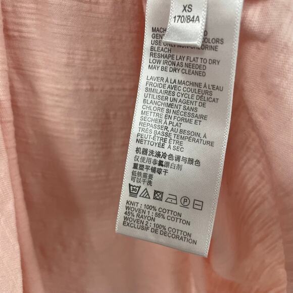 By Anthropologie Pintuck Lace Ruffle Jimson Top Light Pink Womens XS - Picture 6 of 7